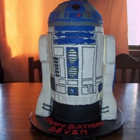 Buttercream R2D2 For Icing Smiles I made this cake for a little boy through Icing Smiles. It is made from 6 - 6inch layers of cherry chip cake and the top (half-ball pan) in...