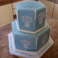 Wedgewood Inspired I did this wedgewood inspired cake for a luncheon that the area museums network was having at our local historical society. It is banana...