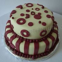 Retro To The 30Th Cake covered in sugarpaste.