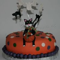 Halloween Cake With Cat 