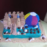 Beach Theme Birthday Cake Cake made for my son's 4th birthday. Bottom cake chocoate, sandcastle yellow and beach ball strawberry per my son's request. To...