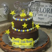 Reed's Cake Don't hate this is my first cake! LOL! One of our kids on a trap shooting team scored a perfect score of 25 at our Regional tournament...