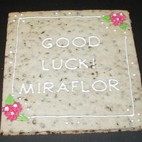 Cookie Card This is a cookie card that I made for a coworker that is leaving. It is chocolate chip with RI decorations and writing.