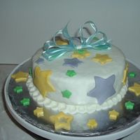 Stars this cake was a gift for my daugther english teacher, it was made with rolled fondant(almond flvored)and decorated with pastel colored...