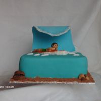 Surfer Wave (gum paste), the rest all fondant. Personally? I believe that this cake could look better... The birthday person and his wife was VERY...