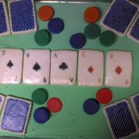 Birthday Cake For Me And My Dad My 3rd decorated cake! We play poker once a week, so this seemed like a good theme for our shared birthday cake. The chips are fondant (...