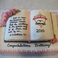 Bible Bee Winner Our 15 year old friend placed 2nd in the nation for the National Bible Bee. I made this cake for her reception.