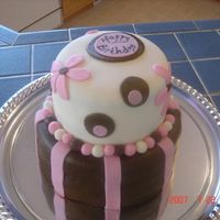 Vanessa's Birthday Cake I made this cake for my best friend Vanessa's birthday. The bottom layer is white cake with chocolate frosting and the top layer is...