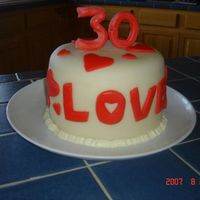 Mom & Dad's Anniversary Cake White cake with vanilla icing. MM fondant & gumpaste