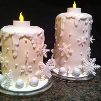 Snowflake Candle Cakes Copied from cakes posted on Cake Wrecks, Sunday Sweets. (I unfortunately can't remember the blog of the baker). Pumpkin cake roll...