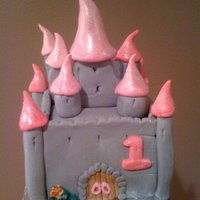 Princess Castle First Birthday Cake For my niece's first birthday. This was her own cake to dive into. I can't remember the exact size, but it was maybe 6 inches...