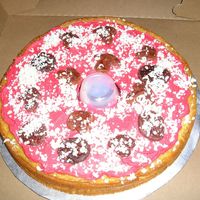 Pizza Delivery Pizza cake w/ buttercream frosting and fondant toppings. Delivered in a real pizza box.