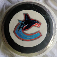 Painted Fondant Canucks Puck 