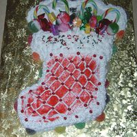 Candy Filled Stocking Another wilton pan design. The cake is all BC with cake sparkles and real candy for the kids...especially for the big kids!