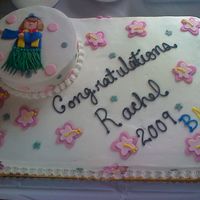 Hawaiian_Grad_Cake.jpg Buttercream with fondant accents, designed by Rachel, the graduate. Thanks to MahalKita for the flower design.