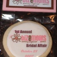 Bridal Event Vendor Thank You Cookie Cut-out sugar cookie, MMF/RBC icing, edible image, cello bag with custom package topper