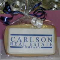 Business Card Cookie Business card sized cookie, MMF/RBC icing, edible image, cello bag and curling ribbon