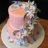Diamond Anniversary 60th "Diamond" Anniversary cake for a co-worker's parents. The white flowers are edelweiss flowers (the flowers are actually...