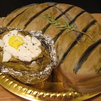 Steak And Potato cake for a friend's husband who did not want a cake for his birthday. his request was "just put a candle in a steak." steak...