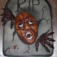Zombie Escapes zombies face is made from rice crispies, no mold used