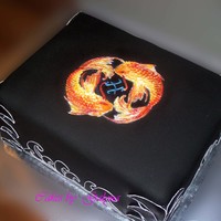 Koi-Fish Birthday Cake koi-fish made from royal icing, no mold used