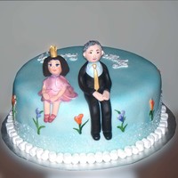 Happy Birthday Winter birthday cake for a little girl and her grandpa