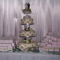 Wedding Cake For Nephew all pistachio cake with buttercreme frosting.