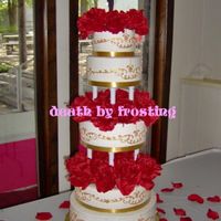 Gold Scrolls The bride came to me with a picture cut from a magazine, so if anyone knows who the orignal belongs to, I would be more than happy to list...