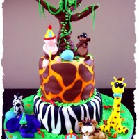 Jungle/ Safari Theme All animals made out of fondant, tree is gumpaste and RTK. tfl!