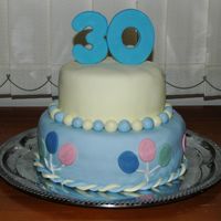 30Th Birthday Cake My first full fondant cake. I made MMF and LOVE IT! Soooo Easy to work with!