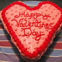 Valentine's Day Cupcake Cake A white cake with buttercream icing.