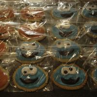Elmo And Cookie Monster Cookies NFSC and RI. My 1st time using these recipes, and 2nd time using RI. They are favours for my daughters 2nd birthday party!(They are handcut...