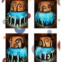 3 Tier Tim Burton Special Three tiers...chocolate, marble, Italian cream cake, buttercream and fondant.Top tier "Nightmare Before Christmas"Second tier &...