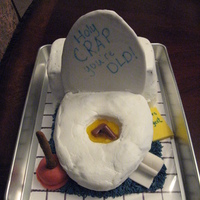 Over The Hill Cake I hope this isn't considered naughty. Lid is fondant covered cake board, Fondant accessories, tootsie roll turd.