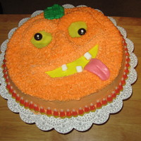 Silly Pumpkin Cake Buttercream Icing, Marshmallow Teeth, Junior Mint Eyes, Starburst Tongue