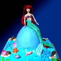 Ariel Mermaid cake order. ariel toy. shells moulded choc.