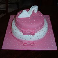 My Pre Wedding Party Cake Cake made by me, for my bridal shower. the shoe was made from the shoe tutorial on this site (very easy to make too!)