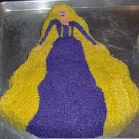 Barbie Rapunzil For 3Rd Birthday THis was a quick cake done for my daughter's third birthday. She decided this is the one she wanted the night before the party.