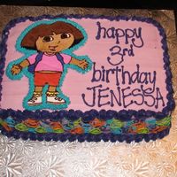 Dora Birthday Cake This was my first attempt at a FBCT. I did it several days ago and stored it in the freezer for safe keeping, but of course, on the day...