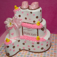 Brylee's Welcome Cake With a different flavor for each tier, this Paisley shaped baby shower cake was a huge success.. Top Tier - Triple chocolate chunk filled...