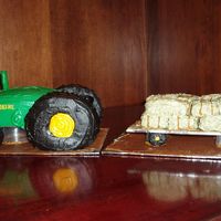 John Deere Tractor Cake I made this cake for my uncle's 80th birthday and modeled it after a John Deere model 80 tractor. The tractor is made of a cake I made...