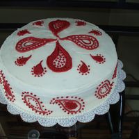 Paisley Cake This is a cake I actually made for my friend's bridal shower (her theme was red paisley) but I thought it probably looked more like a...