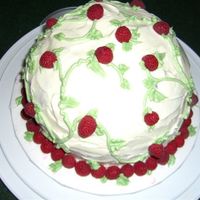 Raspberry Cake This is a birthday cake I made for my friend modeled after one in the Wilton School Decorating Cakes reference and idea guide book. The...