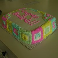 Baby Shower Cake I made this cake for my friend's baby shower. I got my idea from CC. It's a vanilla cake with BC.