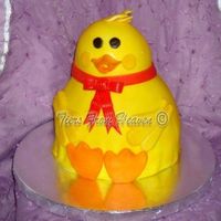 Quack Birthday cake for a doctor, get it ; ). Ball pan and mini doll cake pan. Ice and filled in buttercream, covered in fondant with fondant...