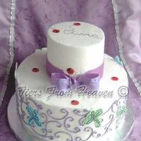 Oliviabug2.jpg Cake for a first birthday. All they asked for was ladybugs and dragonflies. Iced in Buttercream with fondant accents and handpainted...