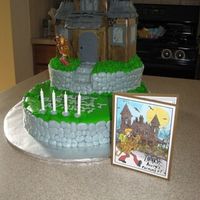 Spooky Scooby Oval cakes iced in buttercream with fondant decorated haunted house. This was for my son's 4th birthday party. He'd been BEGGING...