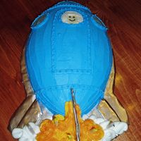 Rocket Ship Cake Wilton design using football pan. All buttercream.