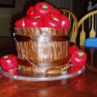 Apple Basket Inspired by the baskets in the gallery here. Stacked three 8" WASC with creme brulee creamer (subbed 1c water but didn't give...
