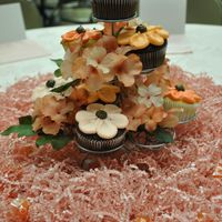 Cupcake Centerpieces I made 270 of these for an LDS Women's Conference. The flowers were piped in buttercream in peach, coral and pink colors. I was pretty...